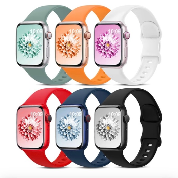 None Other - Smartwatch with Interchangeable Bands - Black, Blue, Red, White, Orange, Green